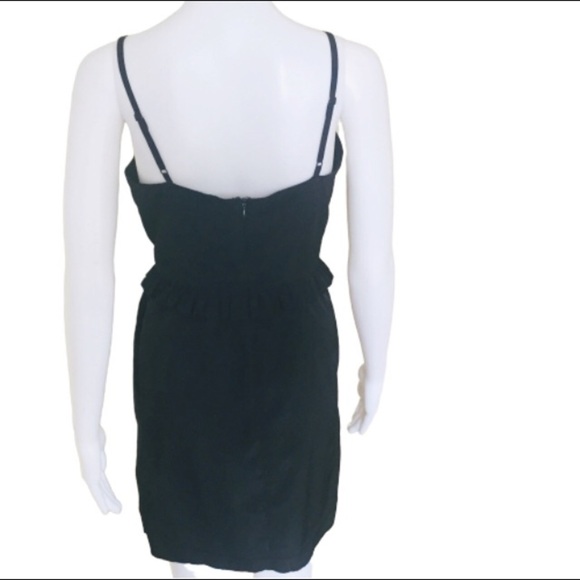 FOREVER 21 Slip Dress With Ruffle Trim Detail & Pockets Black Size Small - Picture 3 of 7